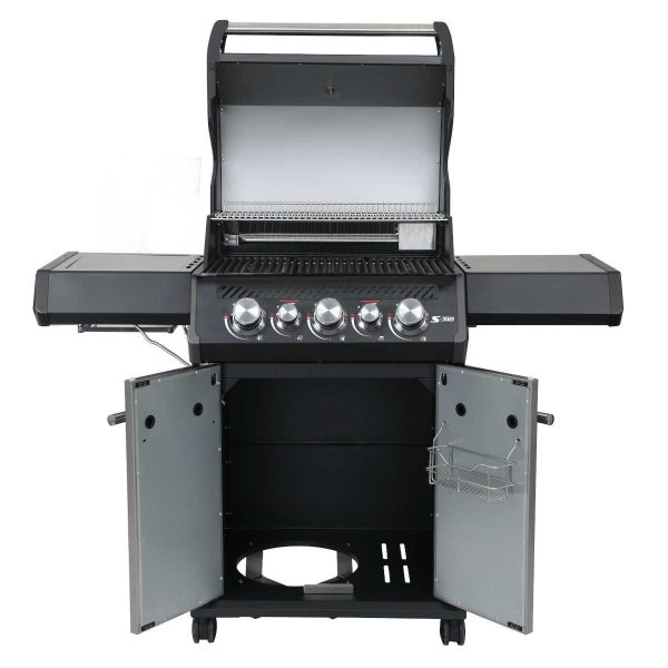 Santos Gasgrill S-318 Seiten- & Heckbrenner, All Black inkl. Drehspieß, Rostheber & Silikonablage – Bild 4