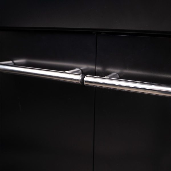 SANTOS S-518 All Black mit Seiten- und Heckbrenner, Schwarz, inkl. Drehspieß, Rostheber & Silikonablage – Bild 5