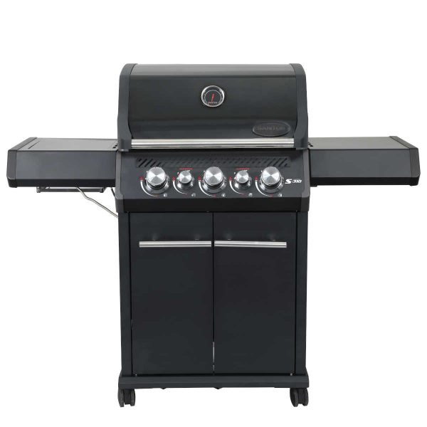 Santos Gasgrill S-318 Seiten- & Heckbrenner, All Black inkl. Drehspieß, Rostheber & Silikonablage – Bild 2