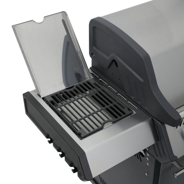 SANTOS Gasgrill S-318 | Seiten- & Heckbrenner, Edelstahl inkl. Drehspieß, Rostheber & Silikonablage (Kopie) – Bild 4