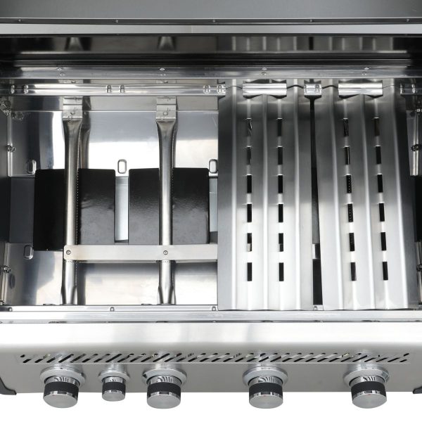 SANTOS S-418 mit Seiten- & Heckbrenner, Edelstahl inkl. Drehspieß, Rostheber & Silikonablage – Bild 5