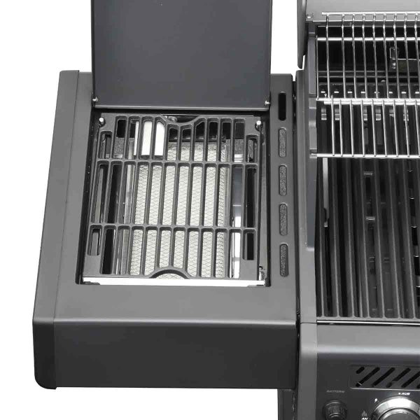 SANTOS S-418 All Black | Seiten- & Heckbrenner | Komplett Schwarz inkl. Drehspieß, Rostheber & Silikonablage – Bild 6