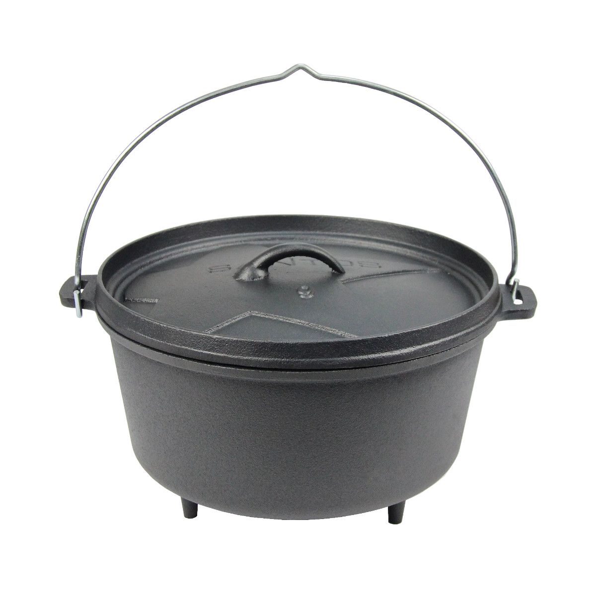 SANTOS Dutch Oven Feuertopf Schmortopf Camp Oven ca. 8 Liter / 9 Qt mit Füßen – Bild 2