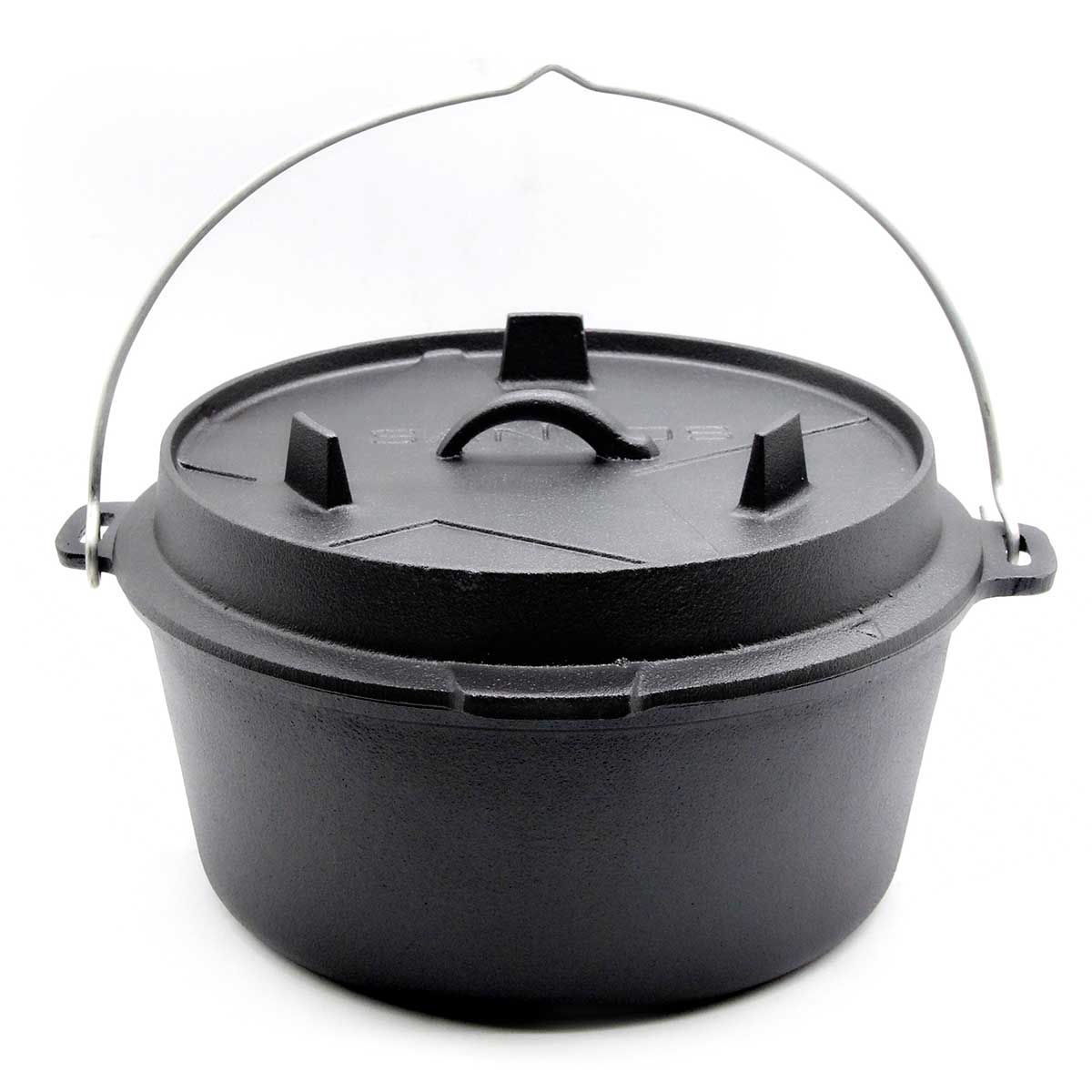 SANTOS Dutch Oven Feuertopf Schmortopf Camp Oven ca. 8,5 Liter / 9 Qt (ohne Füße) – Bild 2