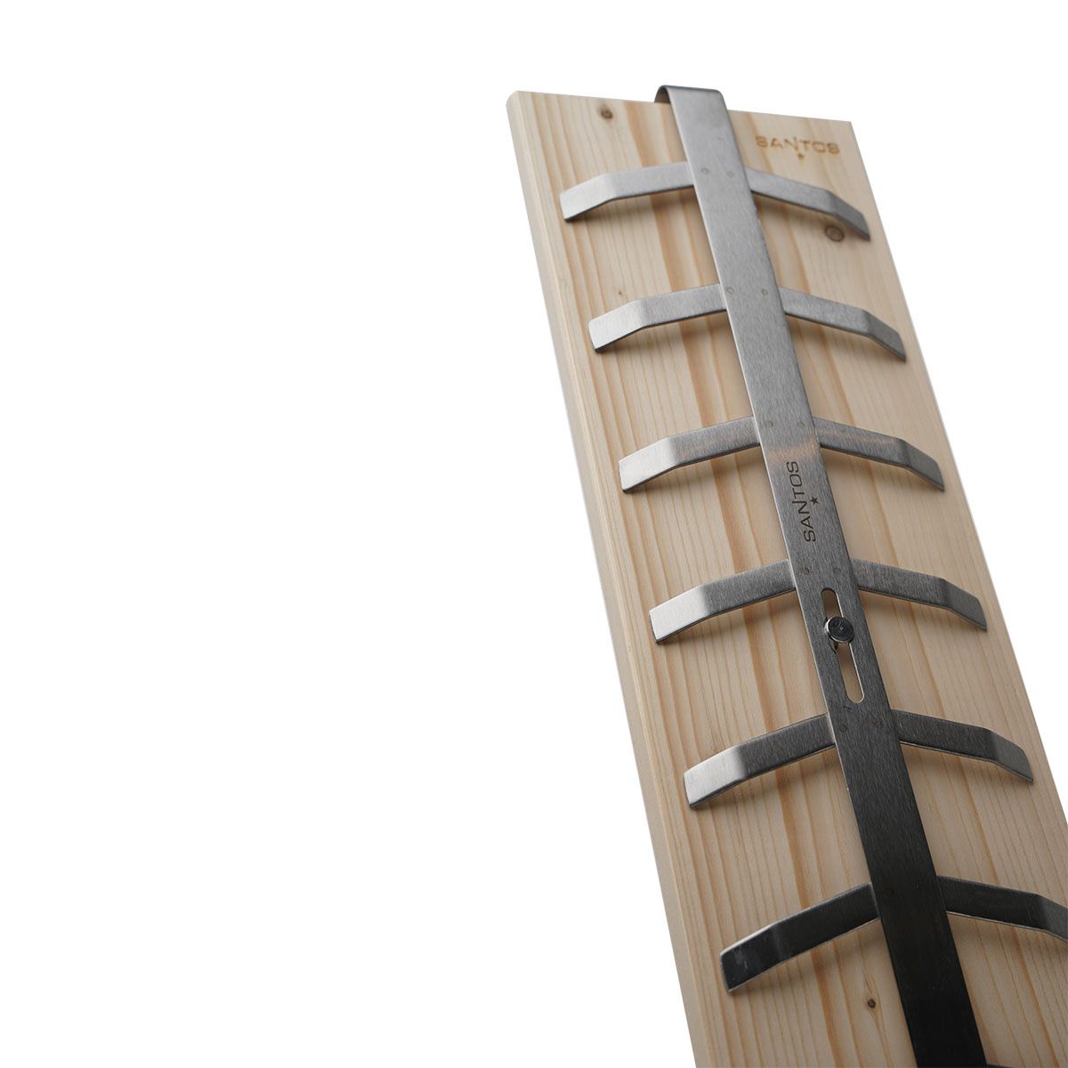 SANTOS Flammlachshalter aus Edelstahl inkl. Flammlachsbrett aus Zedernholz – Bild 3