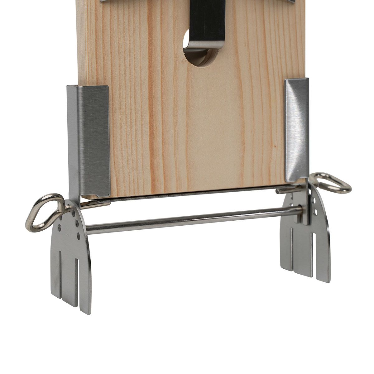 SANTOS Flammlachshalter aus Edelstahl inkl. Flammlachsbrett aus Zedernholz – Bild 7