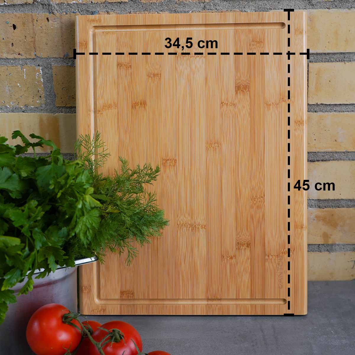 SANTOS Schneidebrett Bambus 45 x 34,5 x 2,5 cm – Bild 3